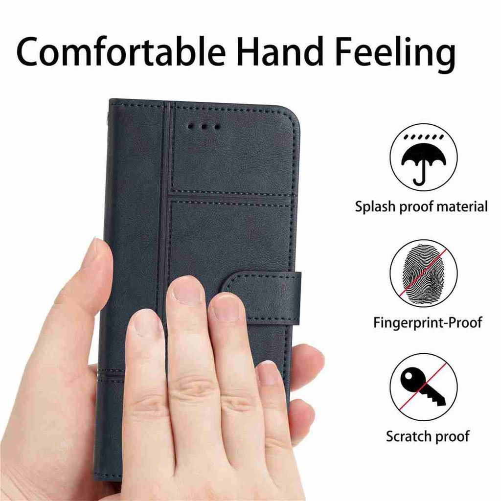 For Xiaomi Redmi 15C 4G (Global) (171mm) Wallet Case Line Imprinted Cowhide Texture PU Leather Phone Cover
