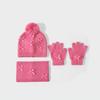 3pcs Keep Warm Knit Hat Scarf Gloves Set With Bow Neck Warmer Soft Kids 3-Piece Kit  1-6Y
