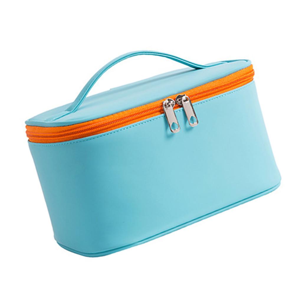Cosmetic Bag Waterproof PU Leather Portable Fashionable Makeup Toiletry Bag with Handle for Daily