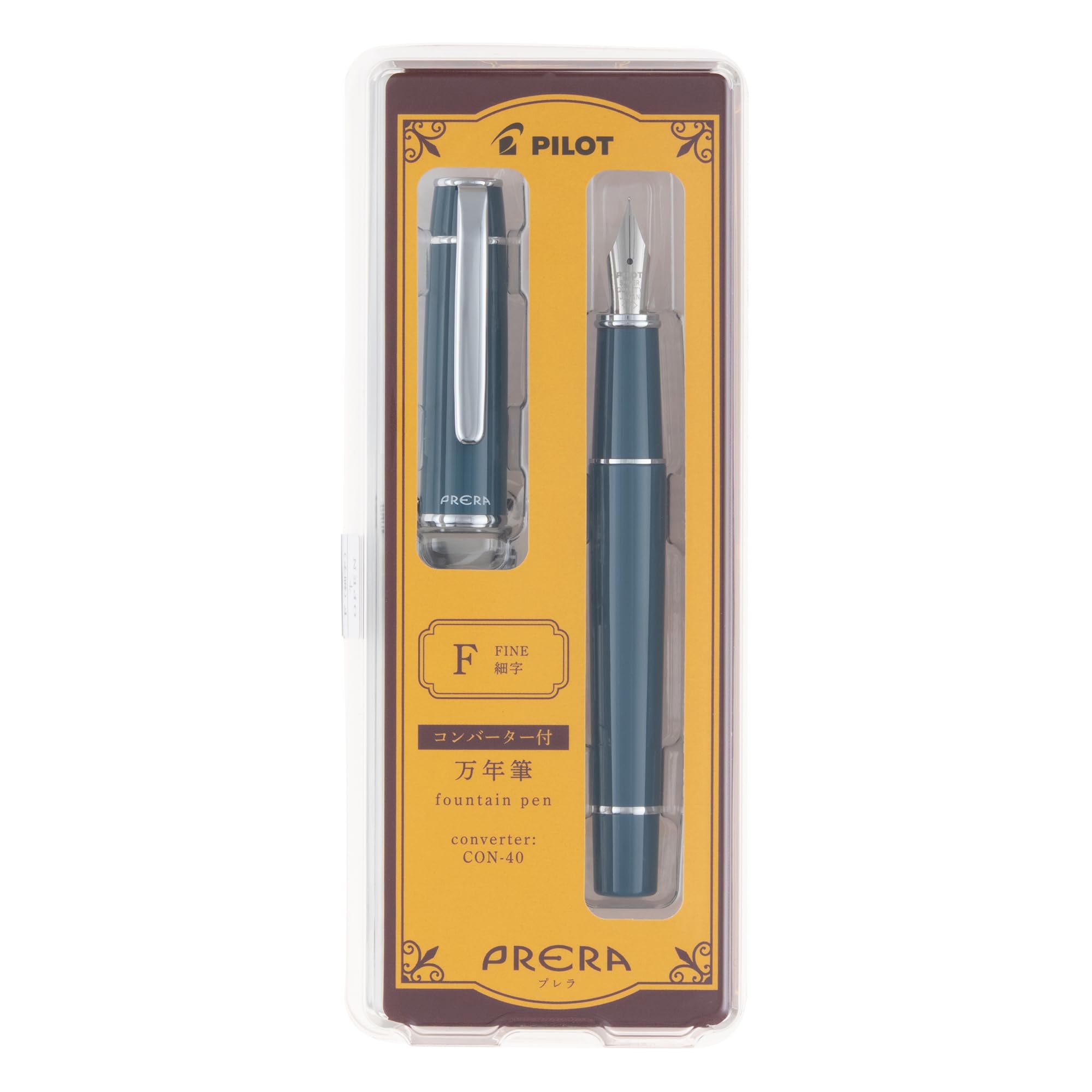 PILOT Prera Fountain Fine Nib Dark Turquoise Pen, (F), (PFPR1DTQF)