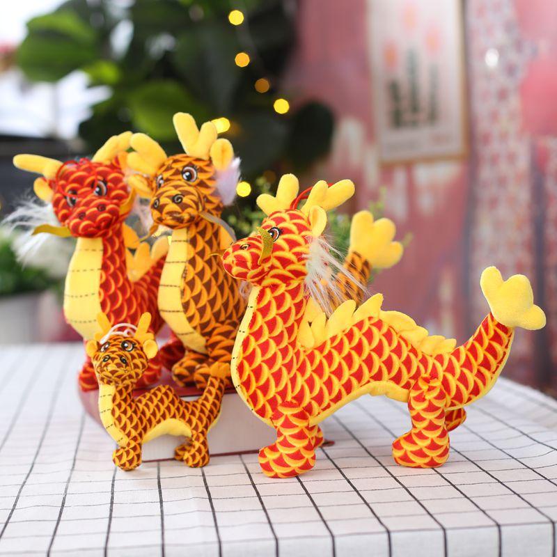 New Year Mascot Doll Cartoon Twelve Zodiac Signs Dragon Rabbit Ox Doll Activity Gift Plush Toy