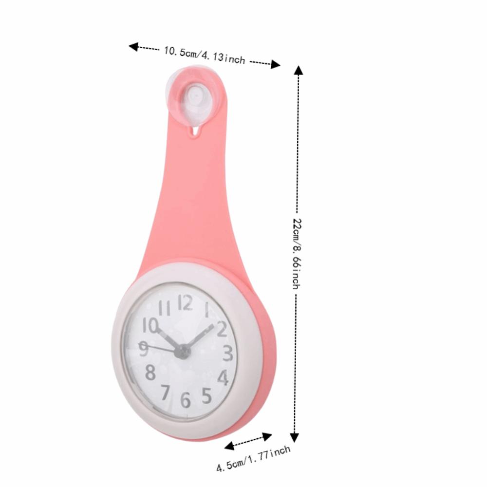 White Pink Blue Hanging Bathroom Clock Waterproof Anti-Fog Clock Bathroom Kitchen Shower