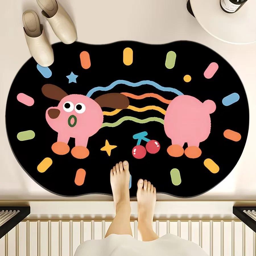 Diatom Mud Pad Resistant To Dirty Toilet Bathroom Toilet Door Area Moisture-wicking Quick Drying Mat Shower Room Door Slip-resistant Mat