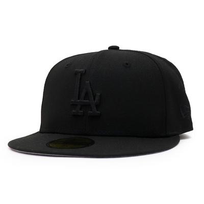 59FIFTY Los Angeles Dodgers Cap Hat Unisex Major League US Model [New Era] Men's Women's (7 5/8 (60.6cm), BLACK-BLACK)
