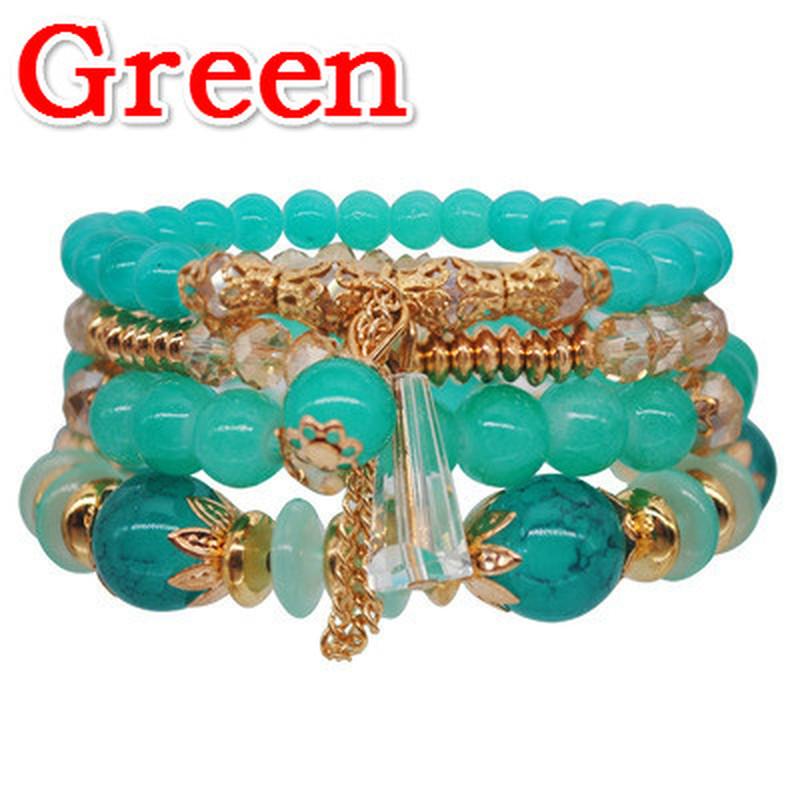 4 buc/set brățară de cristal la modă, Bohemian Wind, pentru femei, cu șiruri manuale, cu mărgele, logodnă, nuntă, bijuterii, cadou de ziua de naștere