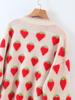 2025 Women's Casual Strawberry Embroidery Knit Pullover - Round Neck, Long Sleeve, Autumn/Winter