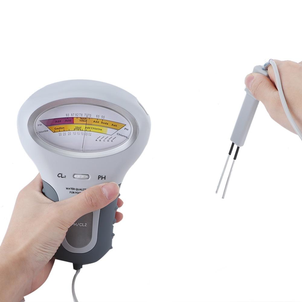 2-in-1 Water Quality Tester Plastic PH Level Meter Durable Spa Water Analyzer