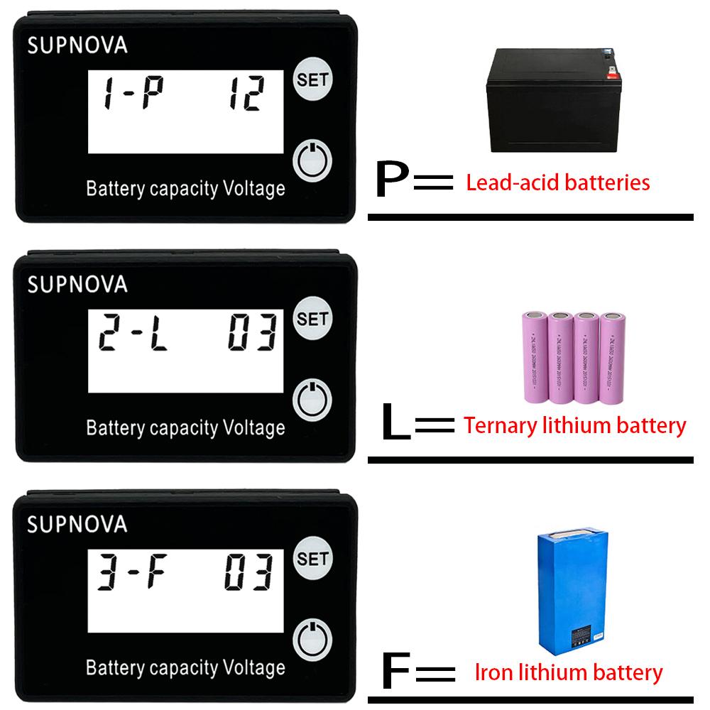 3S-20S DC Battery Voltmeter DC 8V-100V Capacity Indicator Power Meter Lithium LiFePO4 lead-acid cell 12V 24V 48V 60V 72V 84V