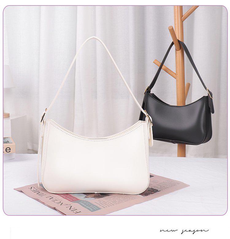 Trendy DIY Solid Color Single Shoulder Retro PU Women's Bag