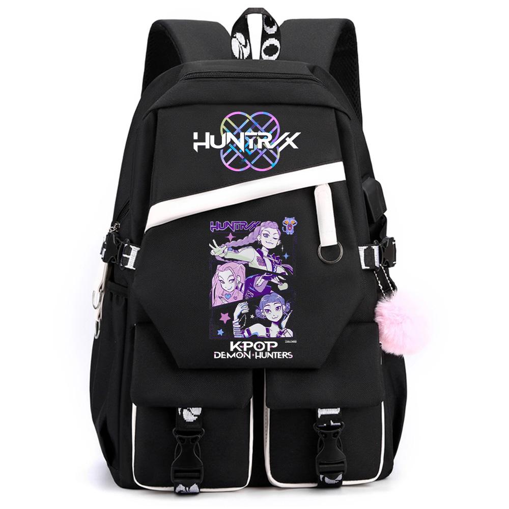 Kreskówkowy Kpop Łowcy Demonów Nadrukowany Plecak o Dużej Pojemności dla Nastolatka Ucznia Dziewczyny Chłopca Tornister Torba na Książki Prezent dla Dziecka Kobiety Wodoodporna Torba Podróżna Mochila