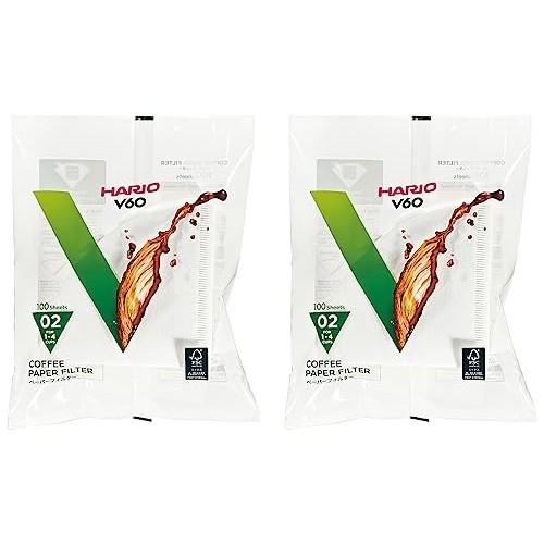 Hario V60 Paper Filters 02 W White, 1-4 Cups, Made In Japan, Vcf-02-100W, 200 Filters Per Pack