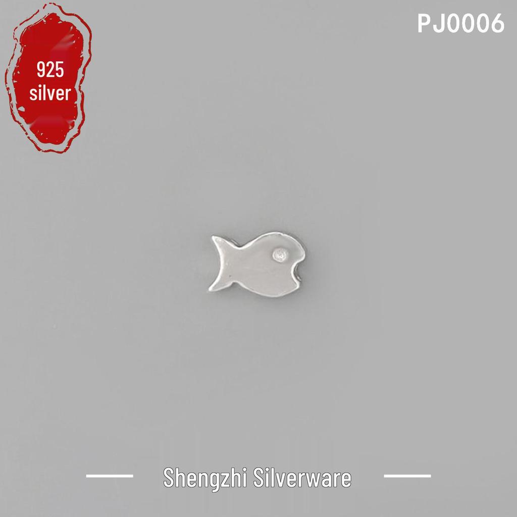 Handmade S925 Sterling Silver Fish Pendant for Bracelets, Necklaces, and DIY Accessories