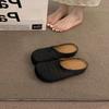 Woven bag head slippers women's summer wear beach soft bottom lazy high value flat bottom Muller cool slippers