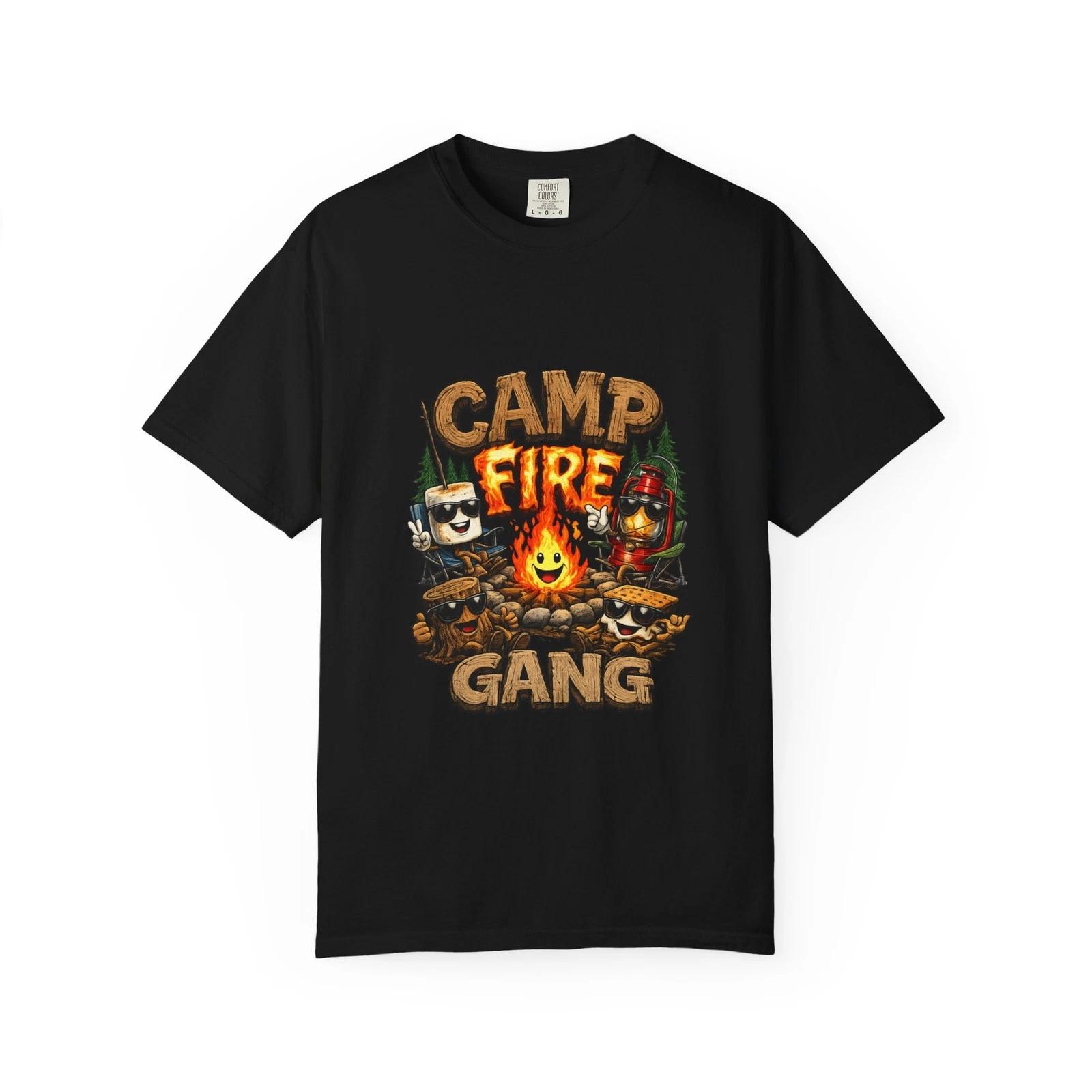 Campfire Gang T-Shirt | Camping Cartoon S mores Bonfire Design XXXL