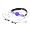 2 in 1 Mouth Plug with Nipple Clips Fetish Bondage Couple Flirting Foreplay SM Sex Tool