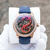 Rose Gold Stainless Steel case Mechanical 3D Red Dragon Watch for Men Automatic Wristwatches logo Brand Customized Supplier