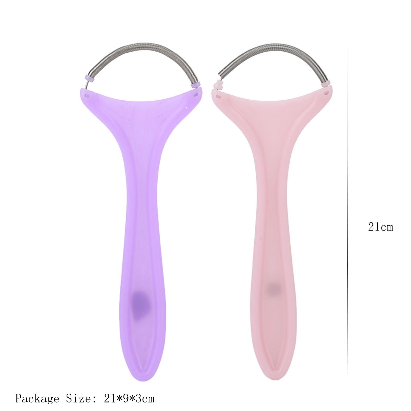 2 peças Depilador Facial de Mola para Mulheres Portátil Depilação Facial com Linha para Lábio Superior Queixo Bochechas white
