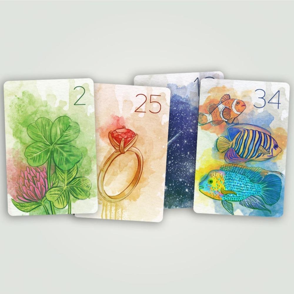 Innocent Secrets Lenormand 9*6cm 36 Pcs Cards Soft and Gentle Coloring Created with Delicate and Flowing Nature of Watercolors