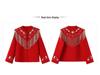 Winter 2026 Red High-End Double-Sided Wool Coat and Skirt Suit for Women, Chinese Style - NY033.