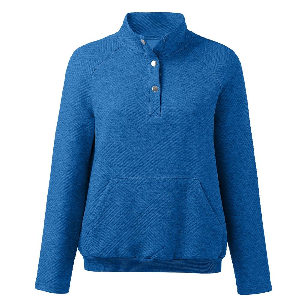 Jesienno-zimowa damska bluzka modna jednokolorowa bluzka z długim rękawem