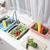 Kunststoff versenkbare Küche rechteckigen Obst und Gemüse Drainage Korb Abtropffläche Gemüse Waschen Pool Drainage Abtropffläche