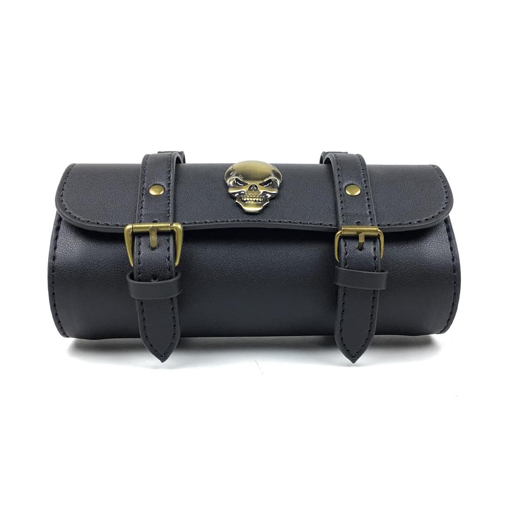 Vintage Skull Motorcycle Saddle Bags PU Leather otorbike Side Tool Tail Bag Luggage For Harley Universal Motorcycle Saddle