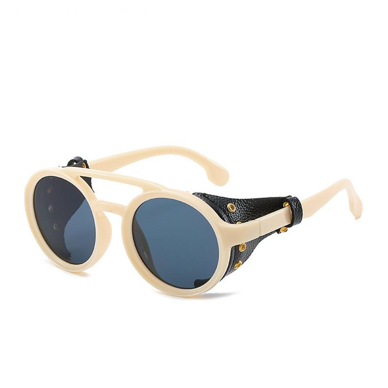 

Заклепки женские роскошные кожаные солнцезащитные очки в стиле стимпанк женская мода трендовые солнцезащитные очки UV400 Pro