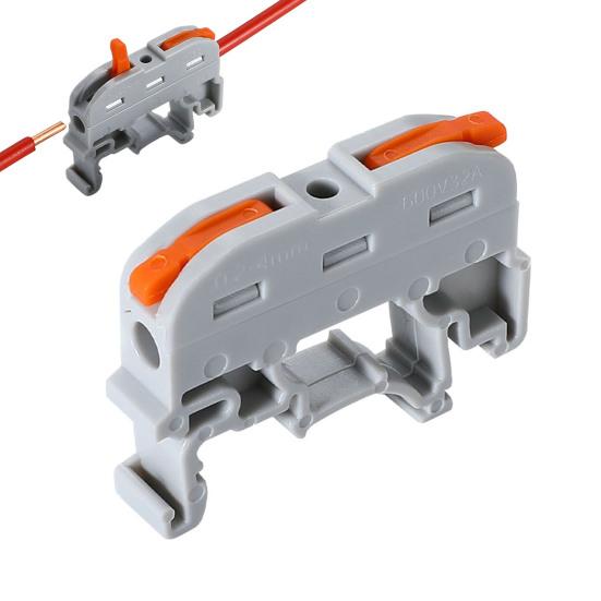 10Pcs KV121 Push-in Quick Terminal Block Din Rail Connector Universal Compact Fast Electrical Connector Stable Equipment Operation Terminal Block