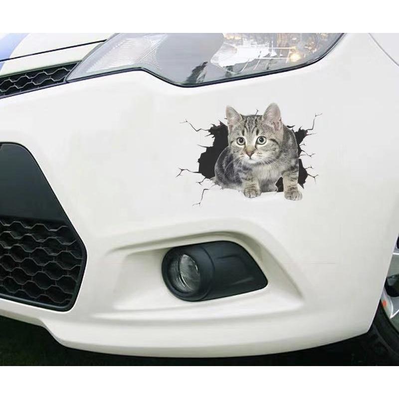3D General Motors Decorative Stickers Cute Kitty Dog Car Stickers Body Scratch Shielding Decorative Stickers Creative and Realistic
