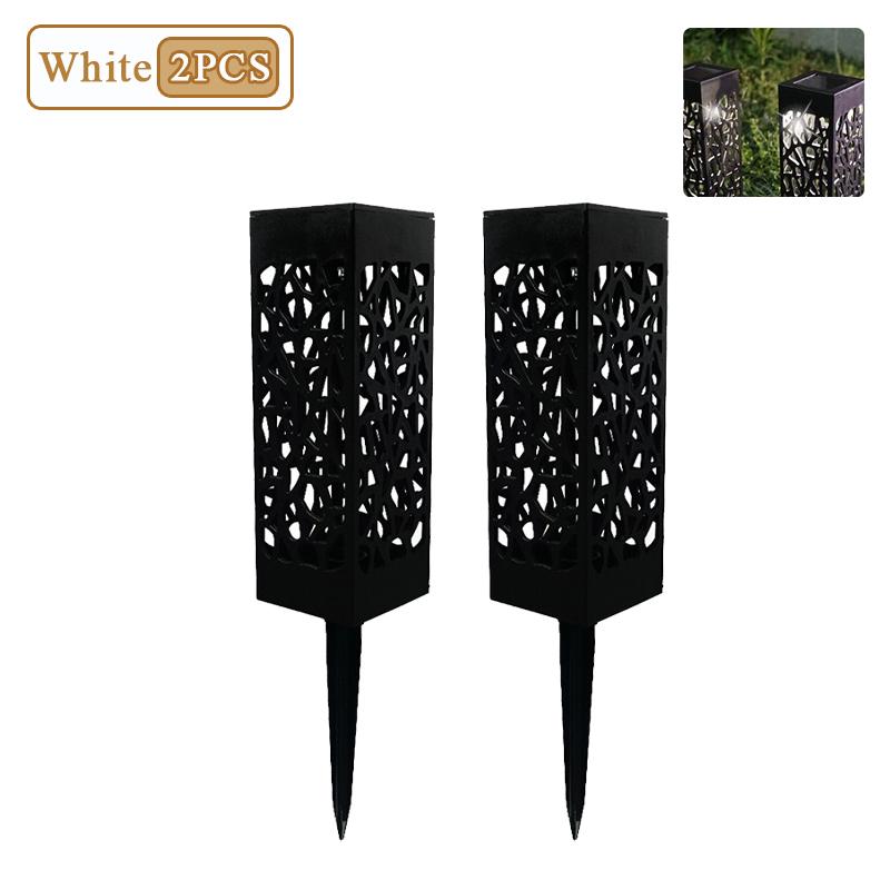 1-8PCS Outdoor Solar Lights Waterproof LED Hollow Pattern Garden Lamp Auto Sensor Pathway Lighting for Yard Patio Decoration