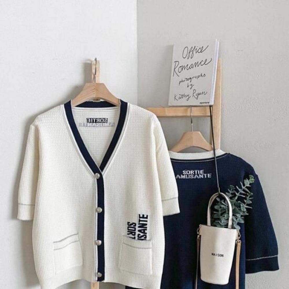 New ArrivalS Open Run Women S overSized Color Block Short Sleeve Knit Cardigan