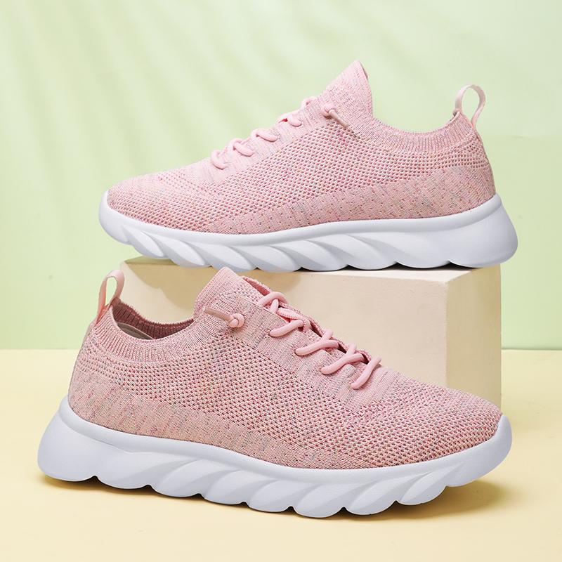 Fashion Pink Walking Shoes Lightweight Breathable Sneakers Women Couple Casual Large-size Flats Summer Mesh Running Shoes Footwear Casua