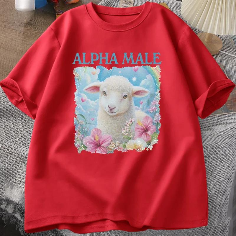 

Alpha Male T Shirt Casual Meme T-shirt Silly Weird Goat Graphic Tee Fashion Short Sleeve O Neck Printed Tshirt Clothing 4XL