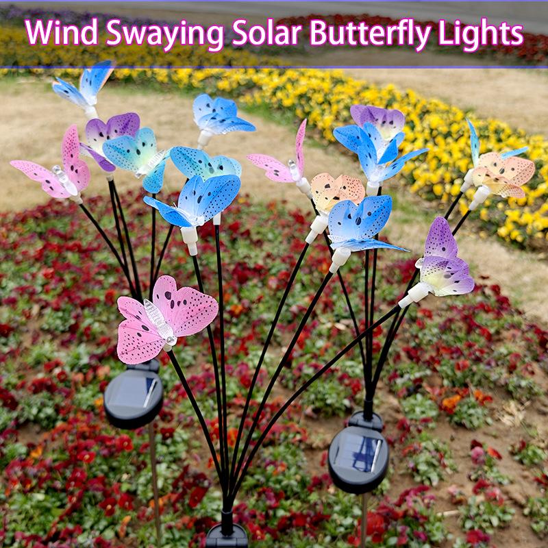 Seven-Color Solar Butterfly Light for Garden Decoration.