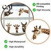Easy Apply Window Art for Kids Funny Giraffe Donkey Static Cling, Removable Farm Animal Glass Reusable Decals Holidays Decal Kitchen Guest Room,