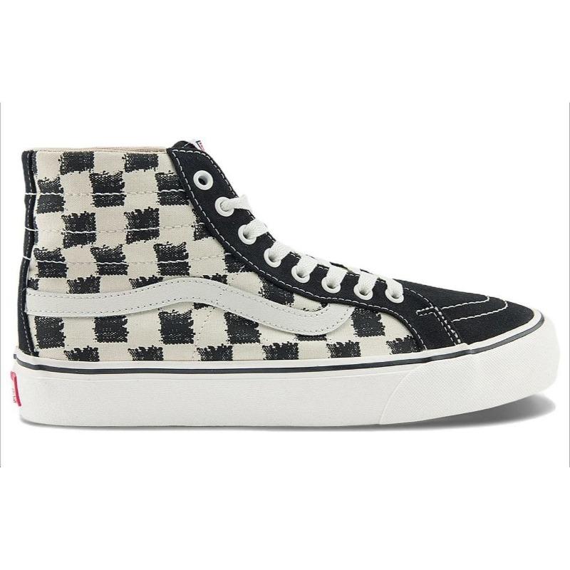 Vans SK8 unisex anti-slip high-top skate shoes black and white checkered VN0A4BX6KIG