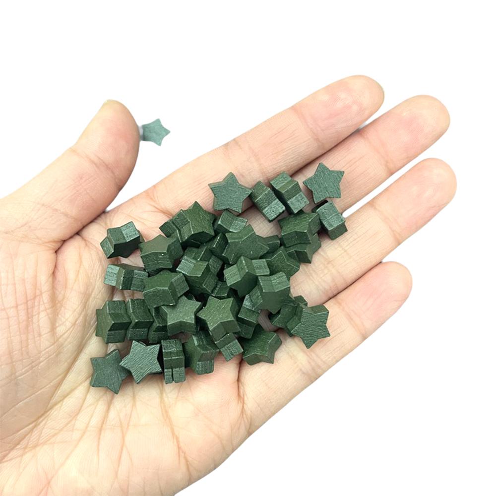 100Pcs 10Mm Wooden Game Tokens - Heart Diamond Cross Star Shapes For Board Games Chess Card Markers Tabletop Accessories
