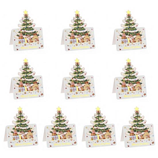 Yousheng 10 Pcs Christmas Greeting Card Gold Stamping Blank Xmas Postcards 3.9 X 5.3 Inch Merry Christmas Cards for Friends Family