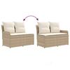 Garden Armchair Sofa with Corner Sofa 2 Pieces Beige and Cream PE Rattan