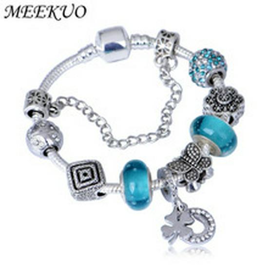 European & American Panjia DIY Retro Bracelet with Bubble Glass Beads