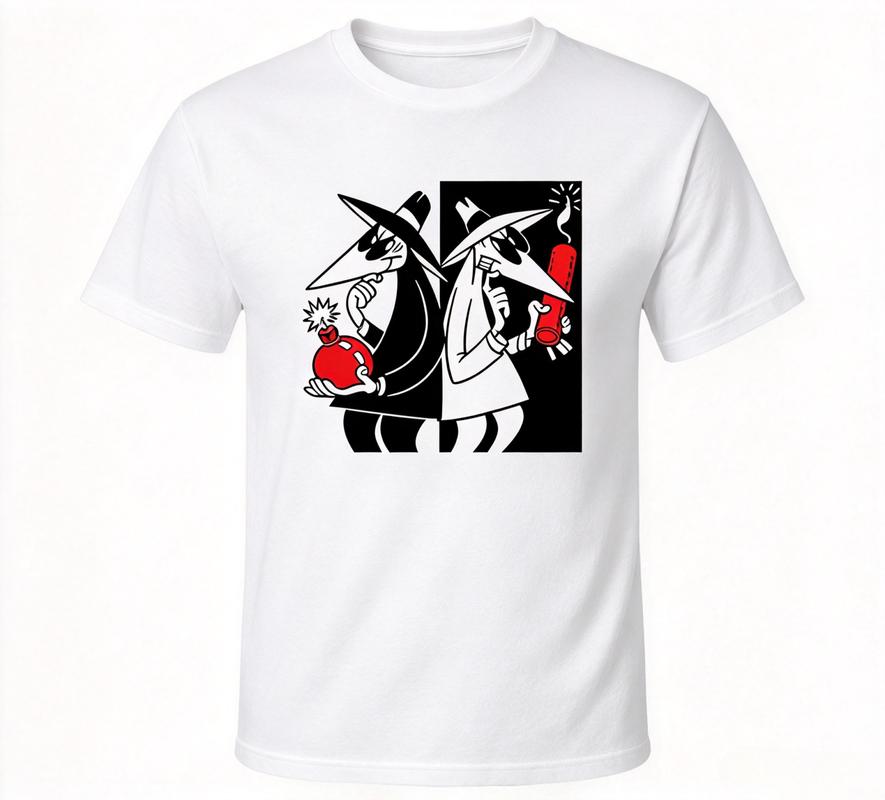 Spy Vs Spy Mad Magazine Vintage Cartoon T Shirt Unisex Retro Comic Graphic Tee Casual Streetwear Short Sleeve Cotton Harajuku Top