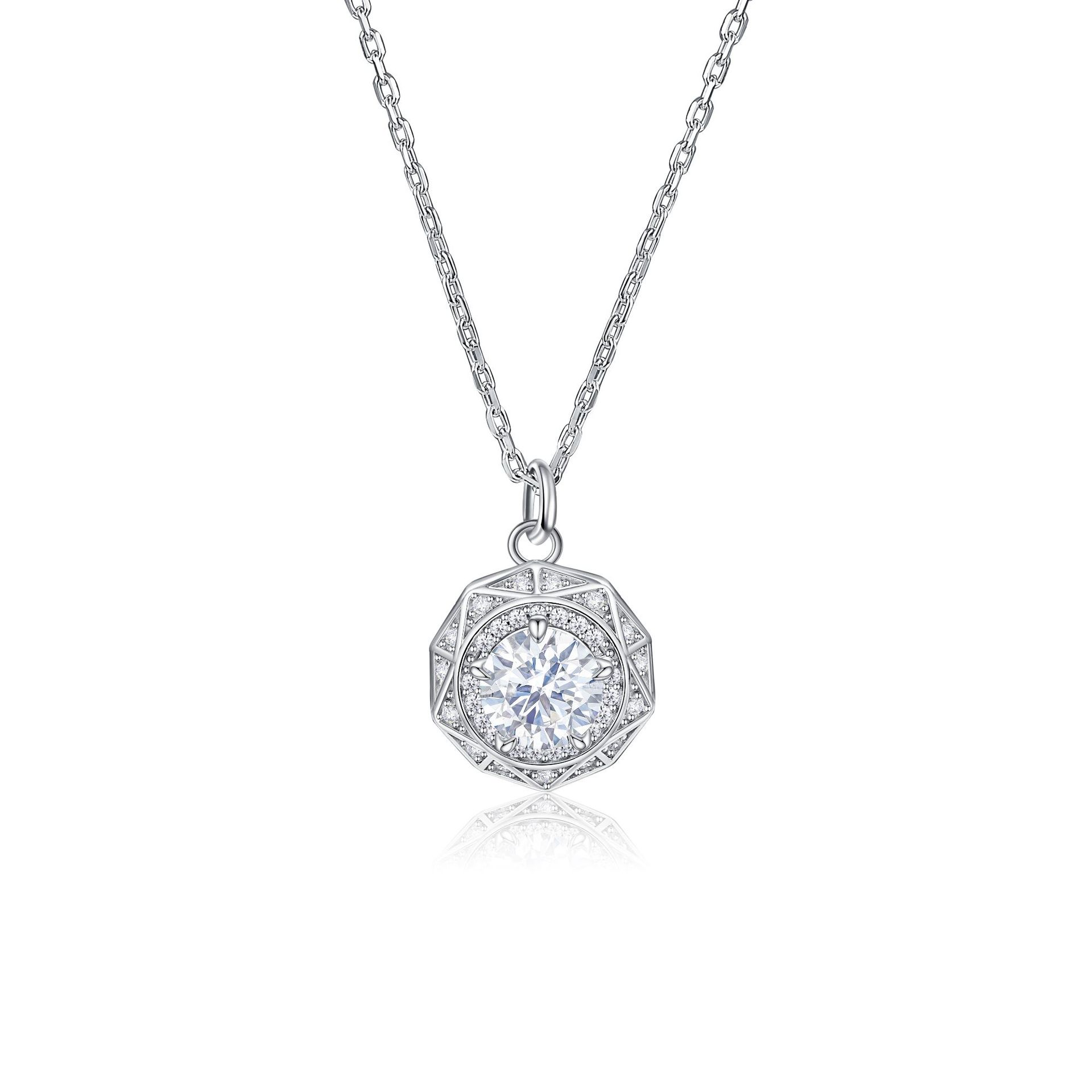 

European and American zircon necklace women s versatile high sense 925 sterling silver jewelry necklace silver 925 925 silver платиновий