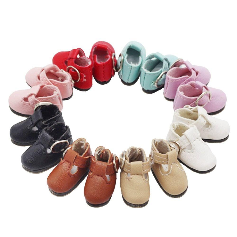 2.8cm * 1.2cm Doll Princess Shoes PU Leather Doll Sandals Lovely Mini Doll Boots  Doll Accessories