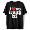 I Love My Fruity Boyfriend Retro T-Shirt Vintage Style Funny Relationship S-5XL