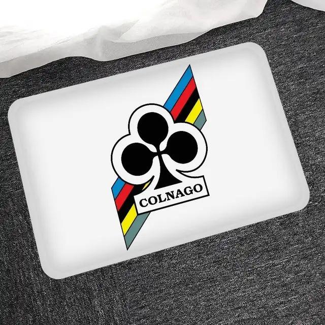 Cycling Logo Rectangle Carpet Colorful Striped Carbon Fiber Bike Fan Home Decor Mat Non Slip Floor Rug Entryway Doormat