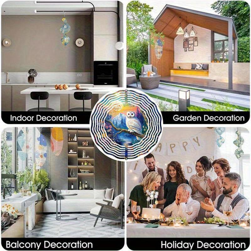 10 Zoll Hängender Windspinner mit 360-Grad-Haken für Balkon-Gartendekor Frühling Sommer Außendekoration