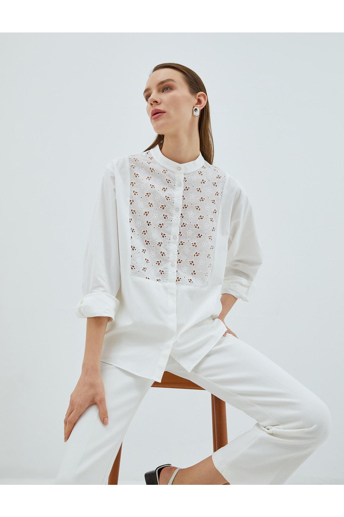 

Рубашка - Экрю - Классический крой..