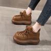 HS66082B Thick-soled Inner Height Increase and Velvet Fashion Versatile Women's 2026 Autumn and Winter New Casual Shoes