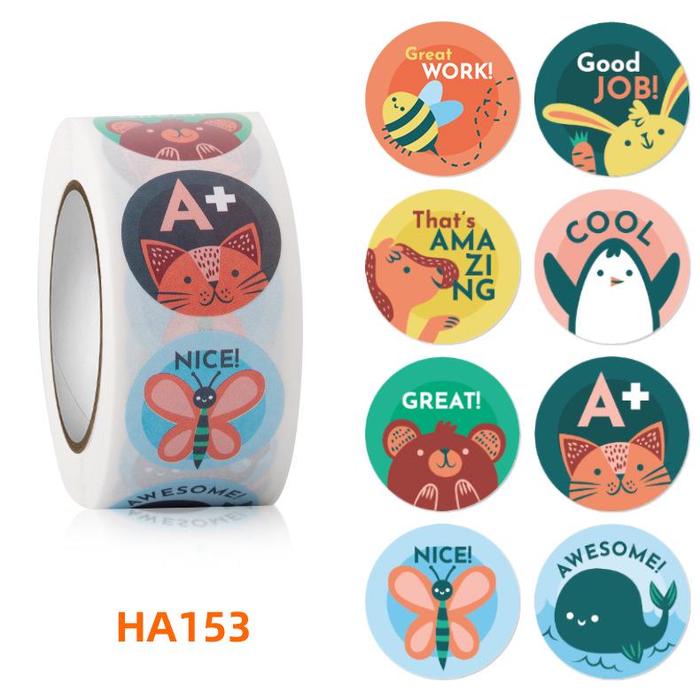 500 Sheets of Cute Animal Motivational Stickers for Kids - Reward, Praise, and Encourage Students Standard Model
