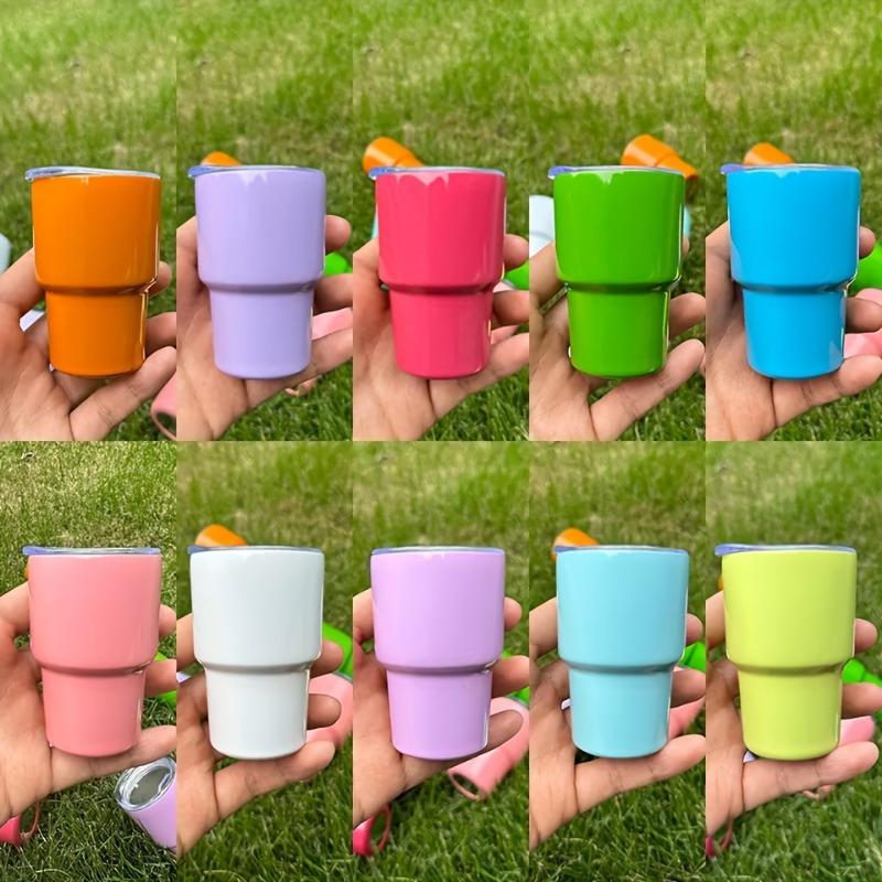 1PC 3oz Mini Tumblers with Lid and Straw Stainless Steel Sublimation Water Bottles Metal Shot Glasses Summer Winter Drinkware Li Practical Use
